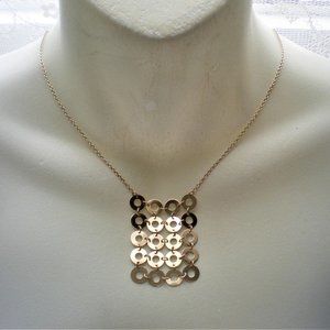 Italy Designer Solid 14K Yellow Gold Interlinked Circles Pendant Necklace Chain